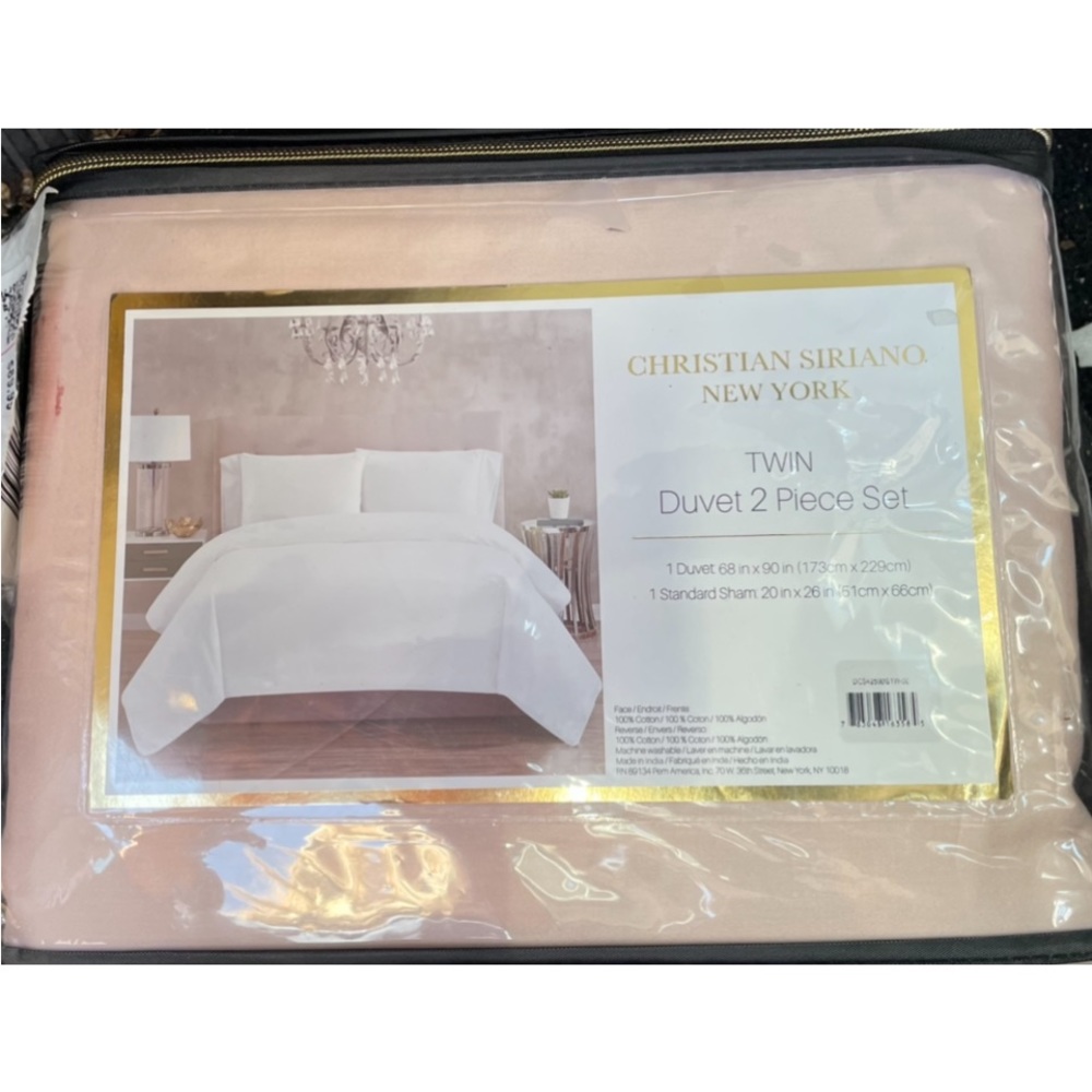 2pc Twin 300 Thread Count Cotton
Sateen Duvet Set Blush - Christian
Siriano NY - Picture 2 of 10